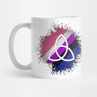 Paint Splatter Gender Fluid Pride Flag Triquetra Symbol Mug